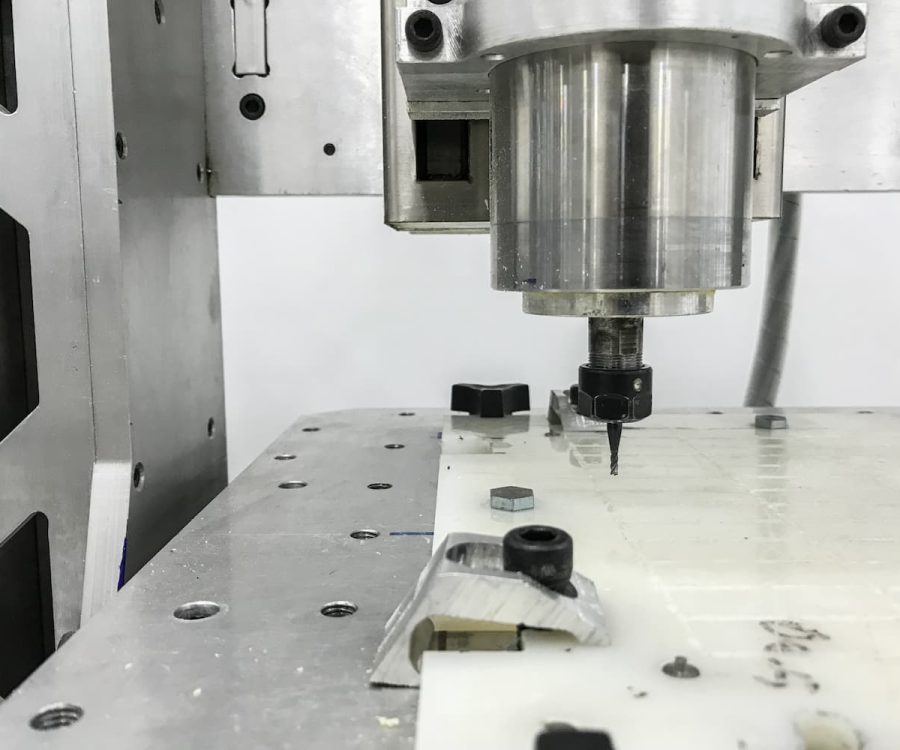 CNC milling machine processing a component for the mold and die industry.