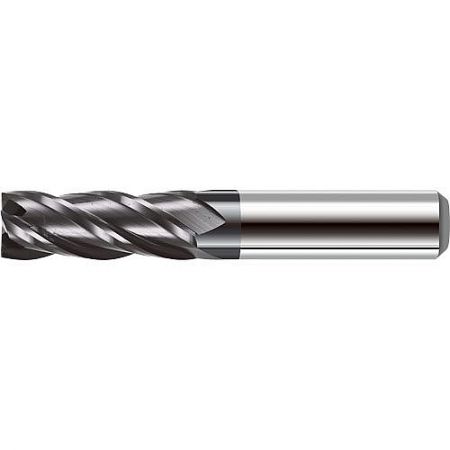 4DDMH Series: 4-Flute Diamond-Coated End Mill for Graphite & Composite Machining - Close-up of a 4DDMH series 4-flute diamond-coated graphite end mill, showcasing its precision-ground flutes for high-performance machining.