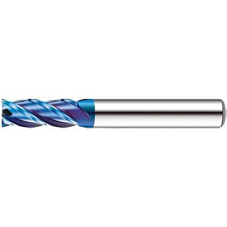 994L-BNB 4-Flute Carbide End Mill with NACO-BLUE Coating for Dry Machining - A 994L-BNB 4-flute carbide end mill from LV Tool, featuring the distinctive NACO-BLUE coating for enhanced durability in dry machining.