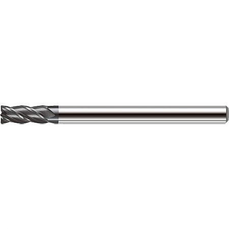 4DDMS Series: 4-Flute Diamond-Coated Round Nose End Mills for Graphite Machining - Close-up of a 4DDMS series 4-flute diamond-coated round nose end mill for high-precision graphite machining.