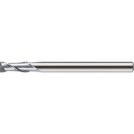 662L-2ALW 2-Flute Long-Shank Uncoated Carbide End Mill for General Machining - Close-up of a 662L-2ALW 2-flute long-shank uncoated carbide end mill, showcasing its precision-ground spiral cutting edge.