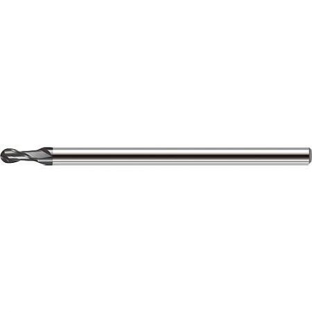2DDMR 2-Flute Diamond-Coated Ball End Mill for High-Performance Graphite Machining - Close-up of a 2DDMR 2-flute diamond-coated ball end mill, designed for precision graphite machining applications.