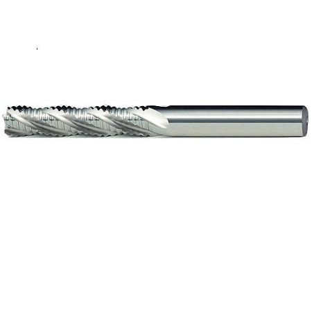 LV 9918WW High-Cobalt HSS Roughing End Mill with Long Flutes for Carbon Steel Machining - LV 9918WW High-Cobalt HSS roughing end mill, showcasing its robust spiral flutes designed for efficient metal removal.