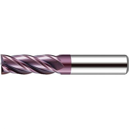 77 Series 4-Flute Standard Tungsten Carbide End Mill, Model 774L-B - A high-precision 77 Series 4-flute standard tungsten carbide end mill, model 774L-B, with a protective S-FIRE coating.