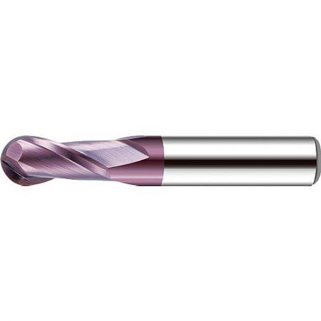 778V-A 2-Flute Ball Nose End Mill with S-FIRE Coating for High-Precision Machining - Close-up of the 778V-A 2-flute ball nose end mill, highlighting its S-FIRE coating and precision-ground flutes for metalworking.