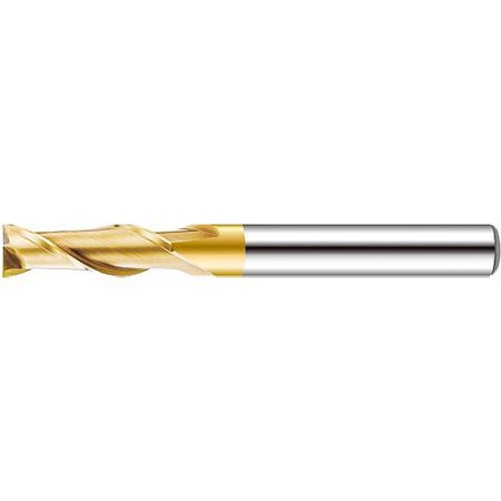 992LL-2A 2-Flute Long-Flute Carbide End Mill with TixSiN Coating - The 992LL-2A 2-flute long-flute carbide end mill featuring a gold TixSiN coating for enhanced wear resistance.