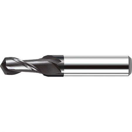 662L-2X Series 2-Flute Multi-Purpose Carbide End Mills with Arti-Co Coating - A 662L-2X multi-purpose carbide end mill with a silver shank and a dark gray 2-flute cutting end, manufactured by LV Tool.